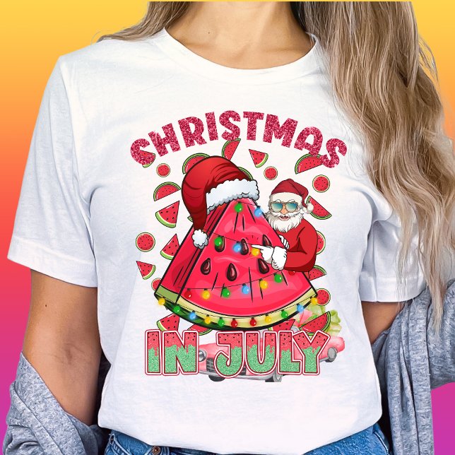 Camiseta Navidades de julio en verano de la sandía de Santa (Subido por el creador)