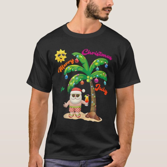 Camiseta Navidades de Julio Palm Tree A Mediados De Año San (Anverso)