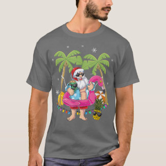 Camiseta Navidades de Julio Santa hawaii Gafas de sol Flami