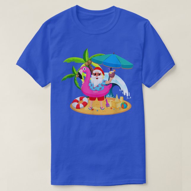 Camiseta Navidades de Julio Santa hawaii Gafas de sol Flami (Diseño del anverso)