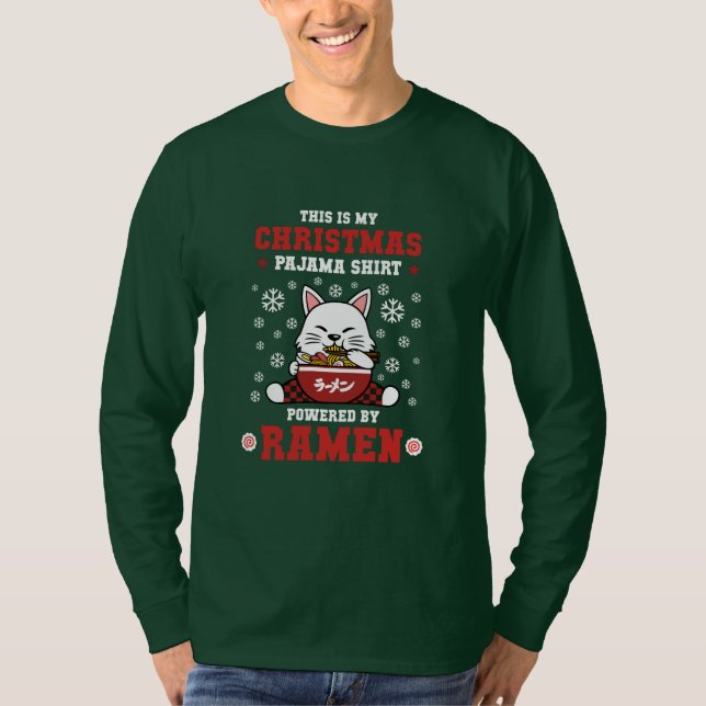 Camiseta Navidades de Kawaii Anime Ramen Pajama (Anverso)