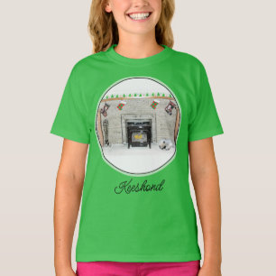 Camiseta Navidades de Keeshond picotean perro con pintura d