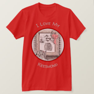 Camiseta Navidades de Keeshond Ventana de Invierno Pintura