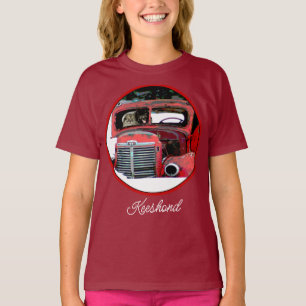 Camiseta Navidades de Keeshond Viejo Camión Pintando Arte D