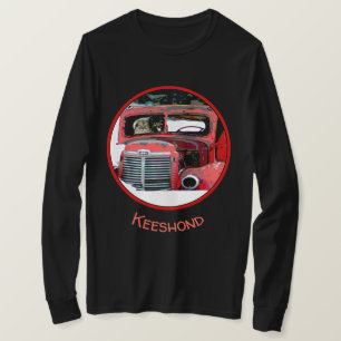 Camiseta Navidades de Keeshond Viejo Camión Pintando Arte D