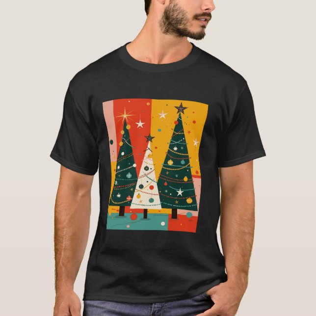 Camiseta Navidades de Kitschmas Vector Retro de Árbol (Anverso)