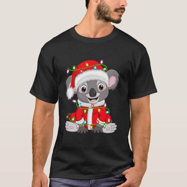 Camiseta Navidades de Koala Xmas iluminando Santa Costume K (Anverso)
