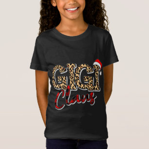 Camiseta Navidades de la abuela Santa Hat Gigi Claus Leopar