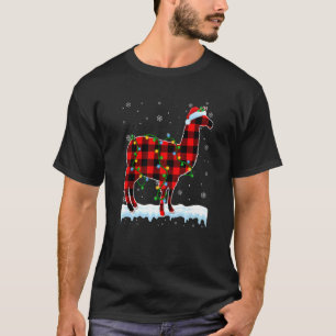 Camiseta Navidades de la Alpaca Santa Hat Cute Animales Luz