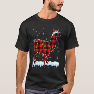 Camiseta Navidades de la Alpaca Santa Hat Cute Animales Xma