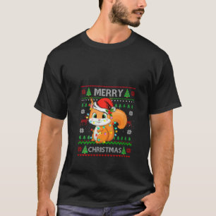 Camiseta Navidades de la ardilla del cerezo Pajama Ugly Swe