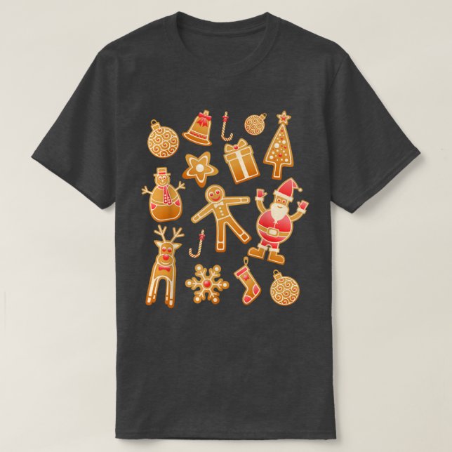 Camiseta Navidades de la bandeja de galletas de pan de jeng (Diseño del anverso)