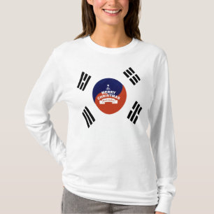 Camiseta Navidades de la bandera de Corea del Sur: Feliz de