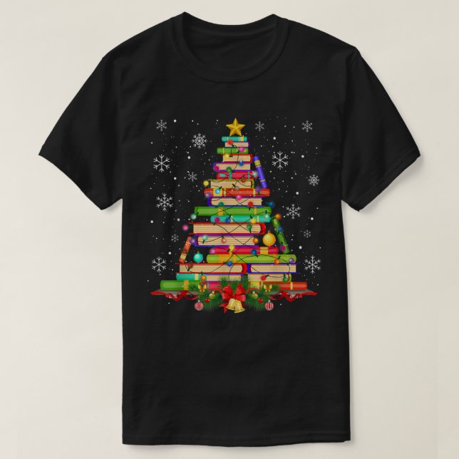 Camiseta Navidades de la Biblioteca de Árboles de Navidad i (Diseño del anverso)