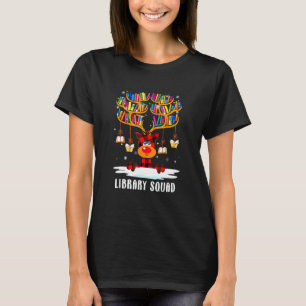 Camiseta Navidades de la Biblioteca Squad de Renos y Divert