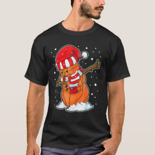 Camiseta Navidades de la bola de básquetbol de Snowman Sant