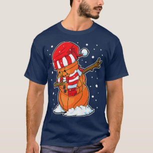 Camiseta Navidades de la bola de básquetbol de Snowman Sant