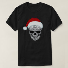 Camiseta Navidades De La Calavera De Azúcar En Santa Hat Mu