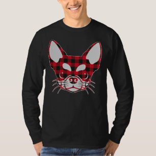 Camiseta Navidades de la cara de Chihuahua de búfalo rojo c