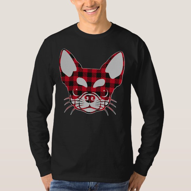 Camiseta Navidades de la cara de Chihuahua de búfalo rojo c (Anverso)