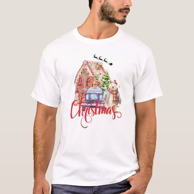 Camiseta Navidades de la Casa de Oso Polar y Gingerbread (Anverso)