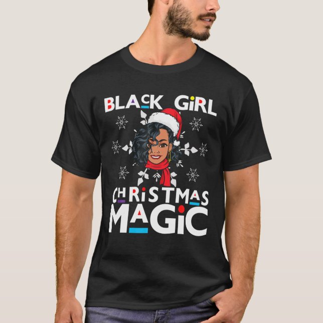Camiseta Navidades de la Chica negra Magia Santa Sista Mela (Anverso)