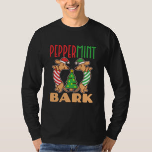Camiseta Navidades de la corteza de menta Dachshund Perro