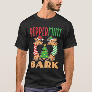 Camiseta Navidades de la corteza de menta Dachshund Perro