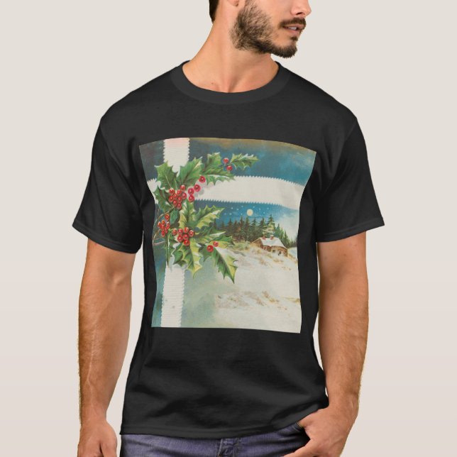 Camiseta Navidades de la escena Holly Snow Winter (Anverso)