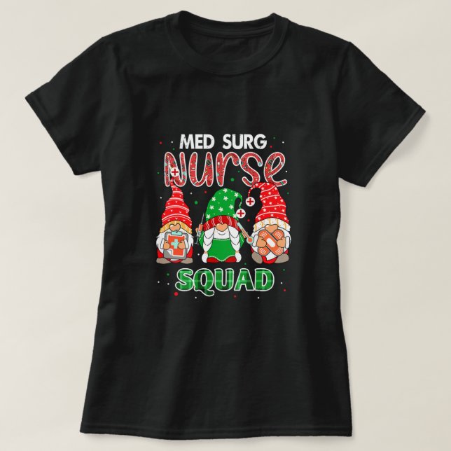 Camiseta Navidades De La Escuadrón De Enfermeras De Surg Me (Diseño del anverso)