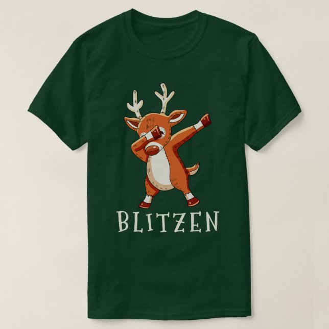 Camiseta NAVIDADES de la familia BLITZEN Santas Reindeers (Diseño del anverso)