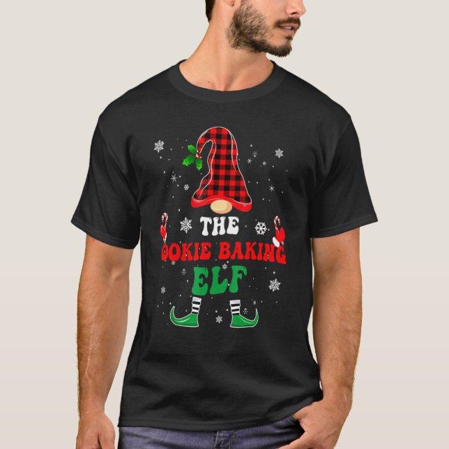 Camiseta Navidades de la familia Cookie Baking Elf Pajama (Anverso)