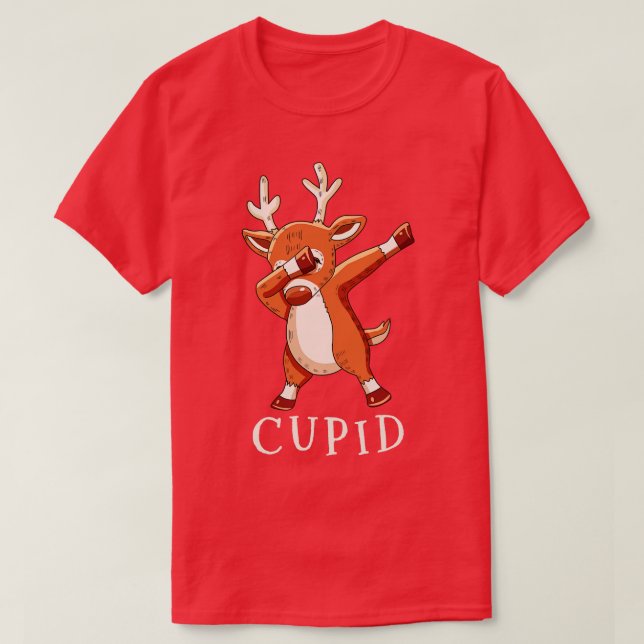 Camiseta NAVIDADES de la familia CUPID Santas Reindeers (Diseño del anverso)