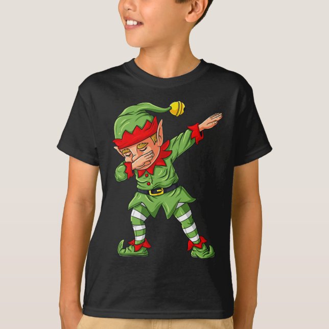 Camiseta Navidades de la familia Dabbing Elf Chicas de niño (Anverso)