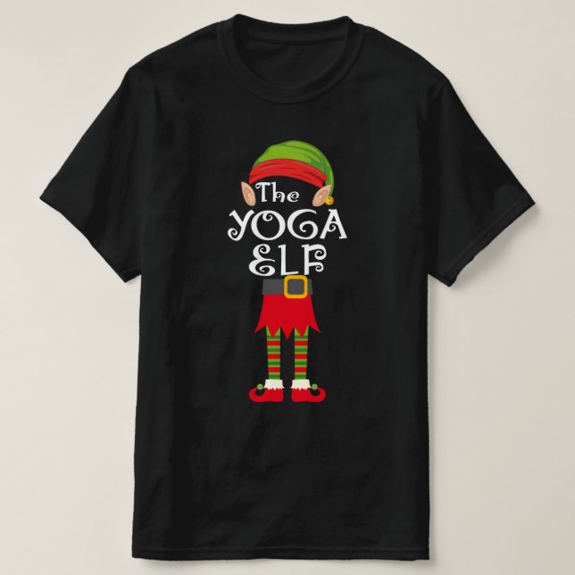 Camiseta navidades de la familia de los elfos de yoga (Diseño del anverso)