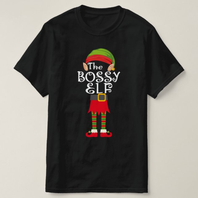 Camiseta navidades de la familia elf bossy (Diseño del anverso)