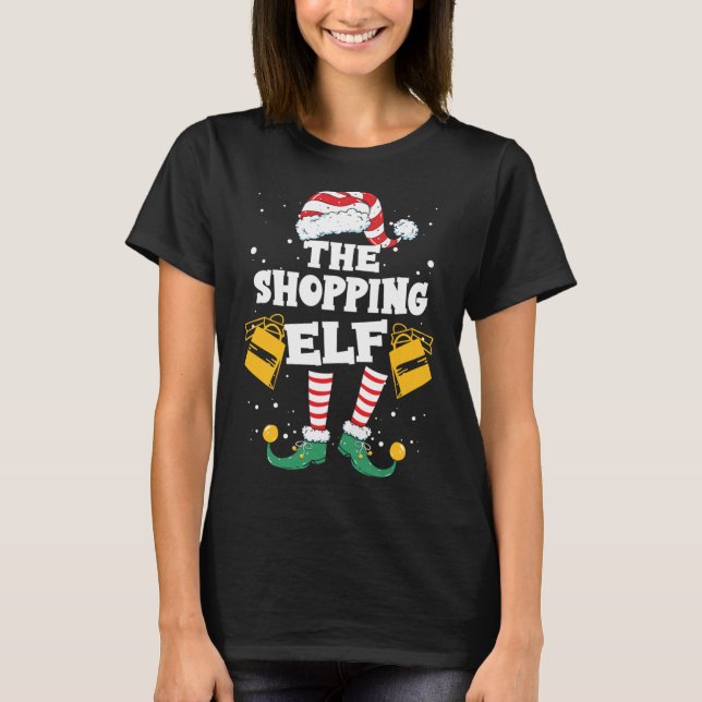 Camiseta Navidades de la familia Elf de compras Pajama (Anverso)