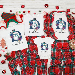 Camiseta Navidades de la familia festiva 'D' Monograma