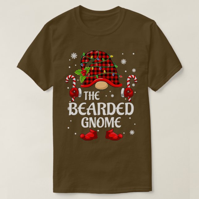 Camiseta Navidades de la familia Gnome con barba Pajama (Diseño del anverso)