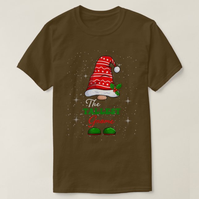 Camiseta Navidades de la familia Gnome más alta, Funny Paja (Diseño del anverso)