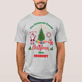 Camiseta Navidades de la familia gris personalizado Santa C