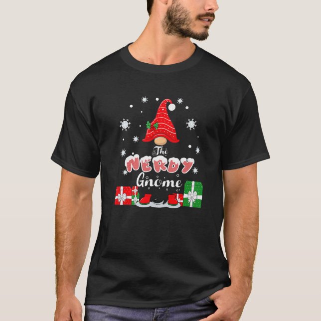 Camiseta Navidades De La Familia Nerdy Gnome Funny Gr (Anverso)