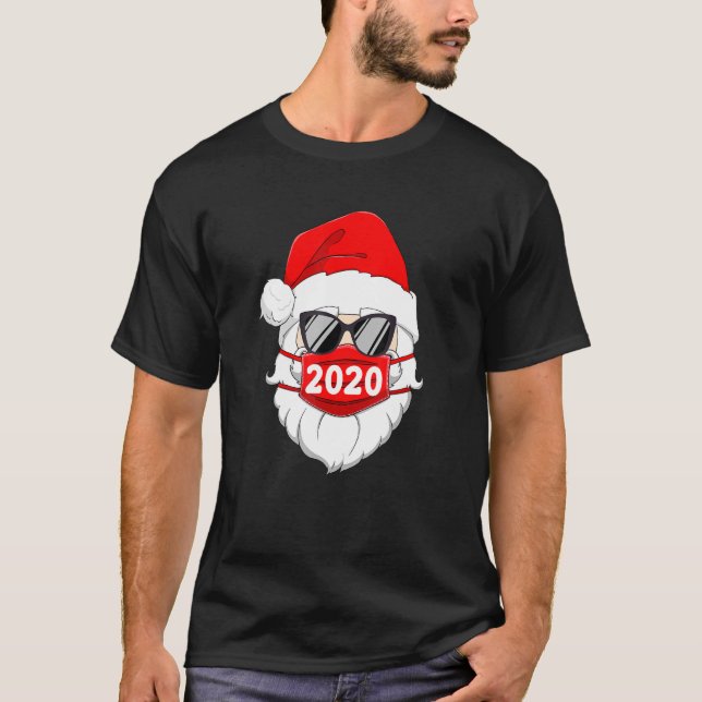 Camiseta Navidades de la familia Santa con mascarilla 2020 (Anverso)