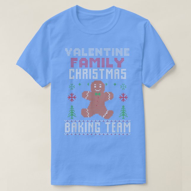 Camiseta Navidades de la familia Valentine Baking Team (Diseño del anverso)