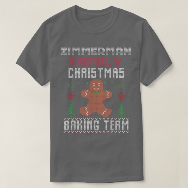 Camiseta Navidades de la familia Zimmerman organizando equi (Diseño del anverso)