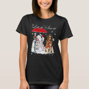 Camiseta Navidades de la frontera collie Santa Dog Snowman