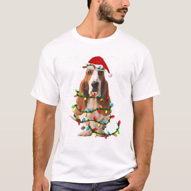 Camiseta Navidades de la hebilla de Basset Funny Amor del p (Anverso)