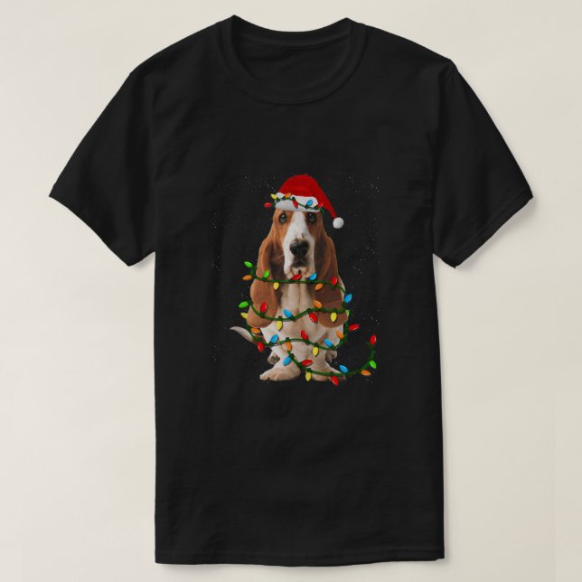 Camiseta Navidades de la hebilla de Basset Funny Amor del p (Diseño del anverso)