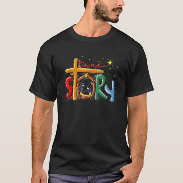 Camiseta Navidades de la Historia Verdadera Natividad Jesus (Anverso)