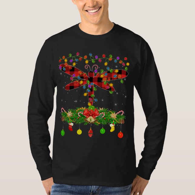 Camiseta Navidades de la libélula de búfalo divertida (Anverso)